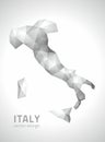 Italy mosaic vector grey and silver 3d shadow triangle map