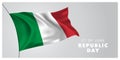 Italy happy republic day greeting card, banner, horizontal vector illustration Royalty Free Stock Photo