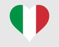 Italy Heart Flag. Italian Love Shape Country Nation National Flag. Italian Republic Banner Icon Sign Symbol. EPS Vector Royalty Free Stock Photo