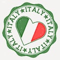 Italy heart flag logo.