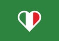 Italy heart shape love symbol national flag country emblem Royalty Free Stock Photo
