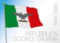 Italy, historical flag of the Social Republic, 1944 - 1945