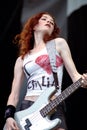 Melissa Auf der Maur , bassist of the Hole during the concert