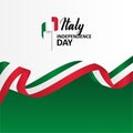 Italy Independence Day Banner With Flag Illustration