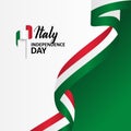 Italy Independence Day Banner With Flag Illustration