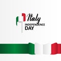 Italy Independence Day Banner With Flag Illustration