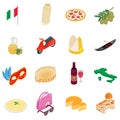 Italy isometric 3d icons