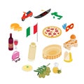 Italy isometric 3d icons