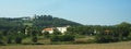 Italy. Italian vineyard with villa and castle Royalty Free Stock Photo