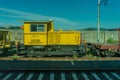 Italy - 28 June 2018: The Plasser and Theurer on Trenitalia in the italian outskirts track