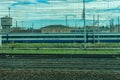 Italy - 28 June 2018: The Treno Prove Alta Velocita Italian train in the italian outskirts track