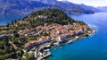 Italy - Lago di Como. aerial view of beautiful Bellagio village Royalty Free Stock Photo