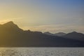 A romantic place at sunset - Lake Garda Royalty Free Stock Photo