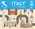Italy Landmark Global Travel And Journey Infographic Vector Royalty Free Stock Photo