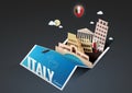 Italy landmarks. Vector illustration decorative design