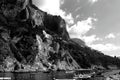 Italy Landscape - Amazing Black and White Amalfi Beach Royalty Free Stock Photo