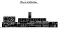 Italy, Laquila architecture vector city skyline, travel cityscape with landmarks, buildings, isolated sights on