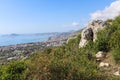 Italy, Lazio - The city of Formia and the Gulf of Gaeta seen from Monte Campese