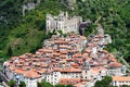 Italy. Liguria. Dolceaqua. The village and the ruins of the castle