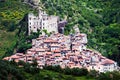 Italy. Liguria. Dolceaqua. The village and the ruins of the castle