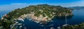 Italy. Liguria. Aerial and panoramic view of Portofino