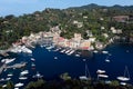 Italy. Liguria. Aerial and panoramic view of Portofino