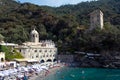 Italy. Liguria. Bay of Camogli. San Fruttuoso Abbey of Capodimonte