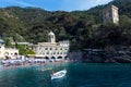 Italy. Liguria. Bay of Camogli. San Fruttuoso Abbey of Capodimonte