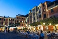 Italy. Liguria. Portofino. The place of the village by night