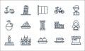 italy line icons. linear set. quality vector line set such as coffee maker, tomato, statue, cappuccino, cathedral, olive oil,