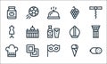 Italy line icons. linear set. quality vector line set such as pepperoni, carnival mask, chef hat, ice cream, ravioli, mannequin,