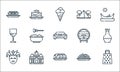 Italy line icons. linear set. quality vector line set such as cheese grater, ciabatta, carnival, spaghetti, basilic, wine, wine