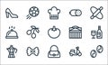 Italy line icons. linear set. quality vector line set such as coffee beans, hand bag, coffee maker, scooter, pasta, food tray, Royalty Free Stock Photo
