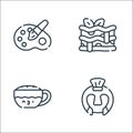 Italy line icons. linear set. quality vector line set such as gladiator, cappuccino, lasagna