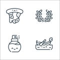 Italy line icons. linear set. quality vector line set such as gondola, perfume, laurel