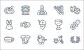Italy line icons. linear set. quality vector line set such as laurel, pinocchio, cappuccino, scooter, pizza, dress, wine, harp,
