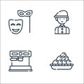 italy line icons. linear set. quality vector line set such as olive, coffee maker, man