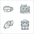 Italy line icons. linear set. quality vector line set such as pantheon, pepperoni, lasagna