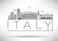 Italy Line Silhouette Typographic Design