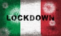 Italy lockdown stopping ncov epidemic or outbreak - 3d Illustration