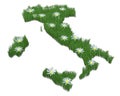 Italy made with grass and many daisy Royalty Free Stock Photo