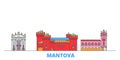 Italy, Mantova line cityscape, flat vector. Travel city landmark, oultine illustration, line world icons