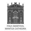 Italy, Mantova, Mantua Cathedra travel landmark vector illustration