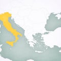 Map of Balkans - Italy Royalty Free Stock Photo