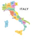 Italy, political map with multicolored regions and administrative divisions Royalty Free Stock Photo