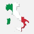 Italy map flag, Europe country vector template Royalty Free Stock Photo