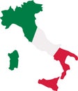 Italy map with flag Royalty Free Stock Photo