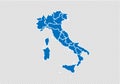 Italy map - High detailed blue map with counties/regions/states of italy. nepal map isolated on transparent background Royalty Free Stock Photo