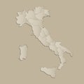 Italy map with individual states separated, infographics blank