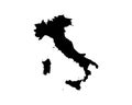 Italy Map. Italian Country Map. Black and White Italiana National Nation Outline Geography Border Boundary Shape Territory Vector